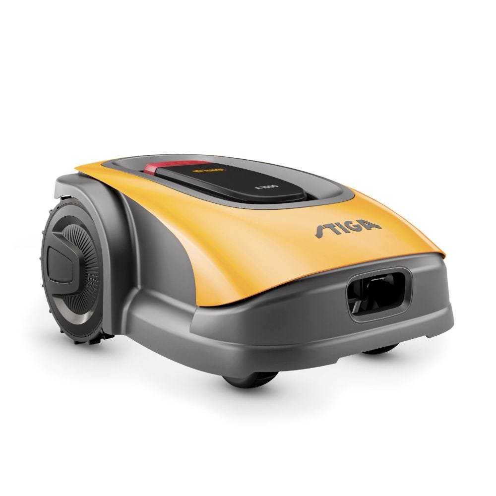 Yellow STIGA autonomous robotic lawn mower